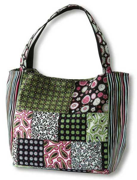 Free Bag Pattern and Tutorial - Paisley & Print Patchwork Bag