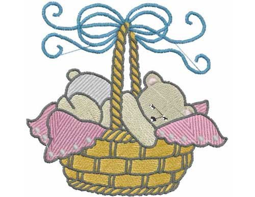 Baby Bear Basket - Free Embroidery Design