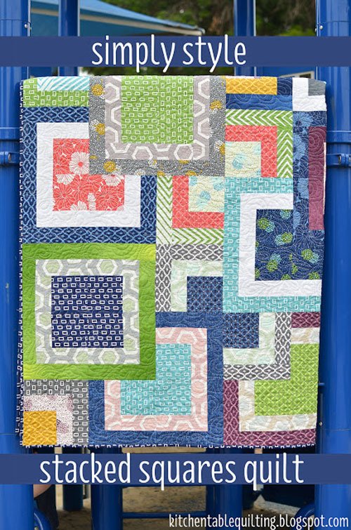 Simply Style Stacked Squares Quilt Free Quilt Tutorial Love To Stitch And Sew