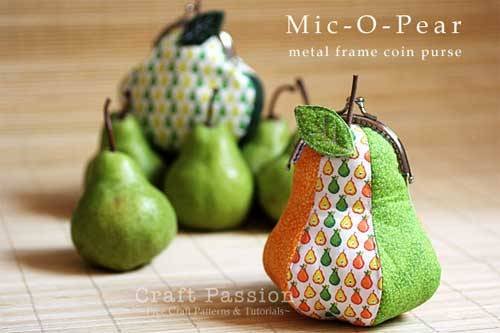 Mic-O-Pear Metal Frame Coin Purse - Free Sewing Pattern