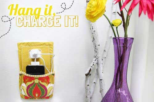 Free Sewing Pattern and Tutorial - Hang it, Charge it Phone Pocket