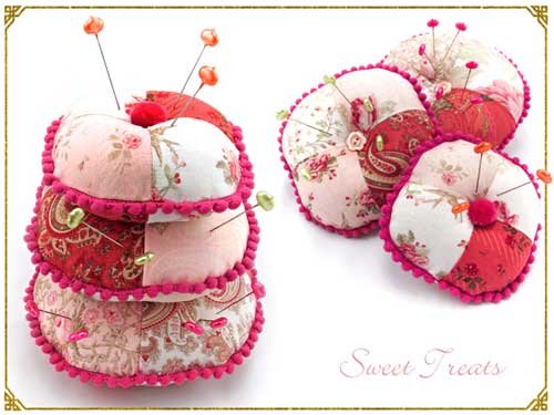Free Sewing Pattern and Tutorial - Three Tier Stacked Pin Cushion Trio