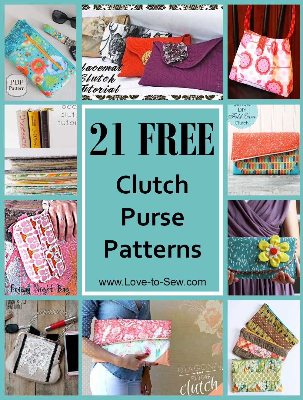 21 Free Clutch Purse Patterns Love To Sew