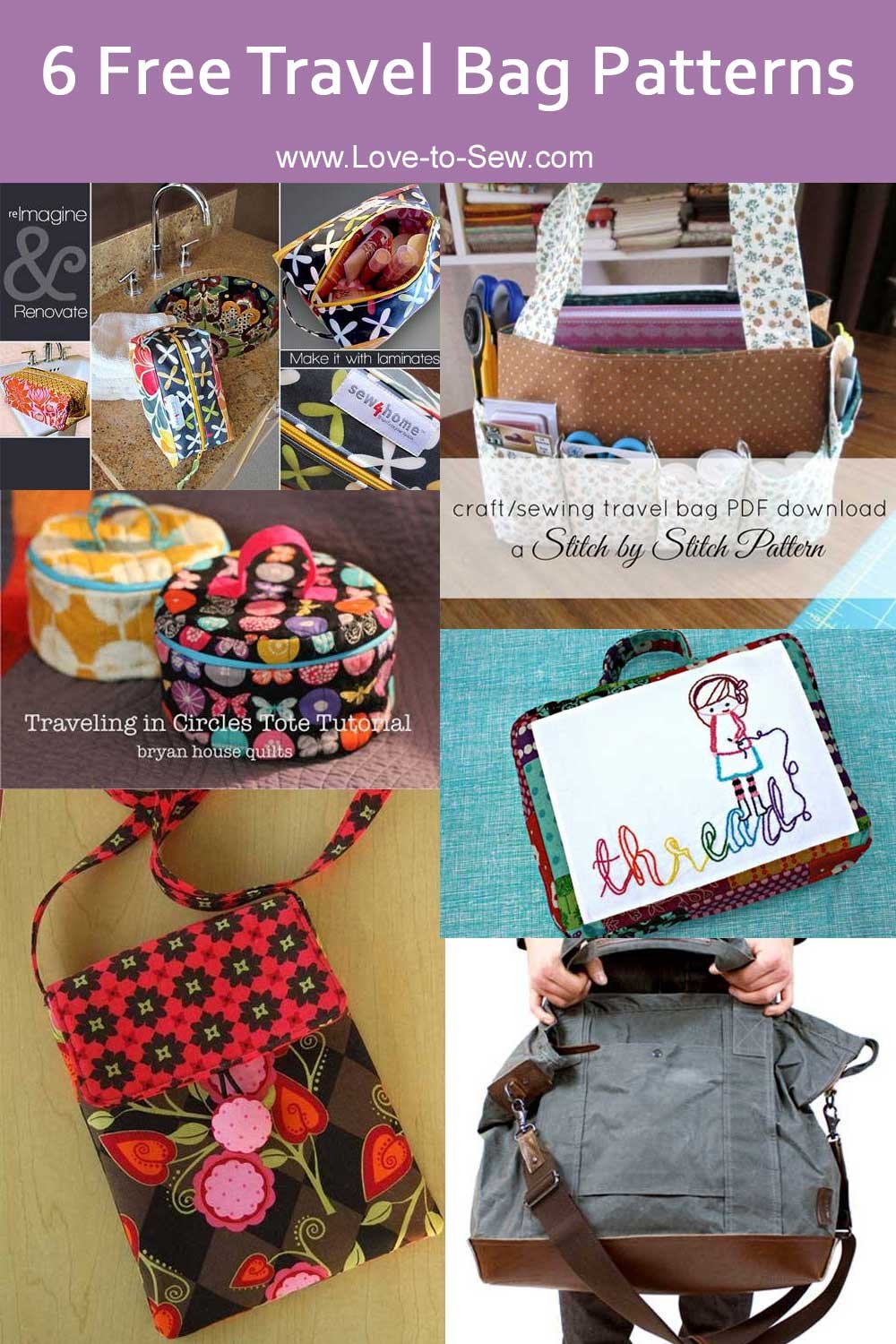 6 Free Travel Bag Patterns - Love to Stitch and Sew