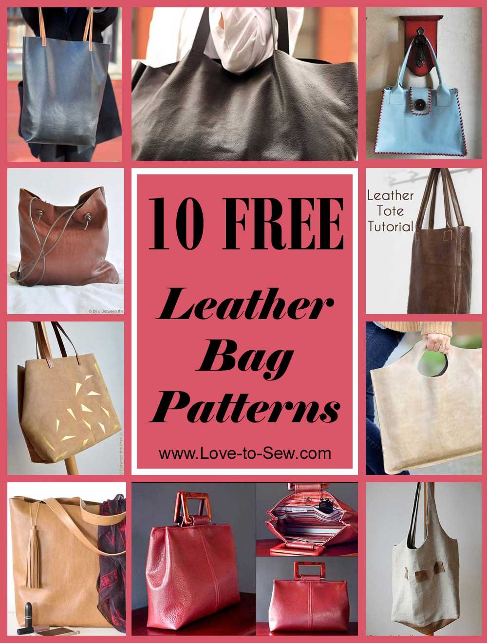 Make a leather handbag with PDF template - YouTube