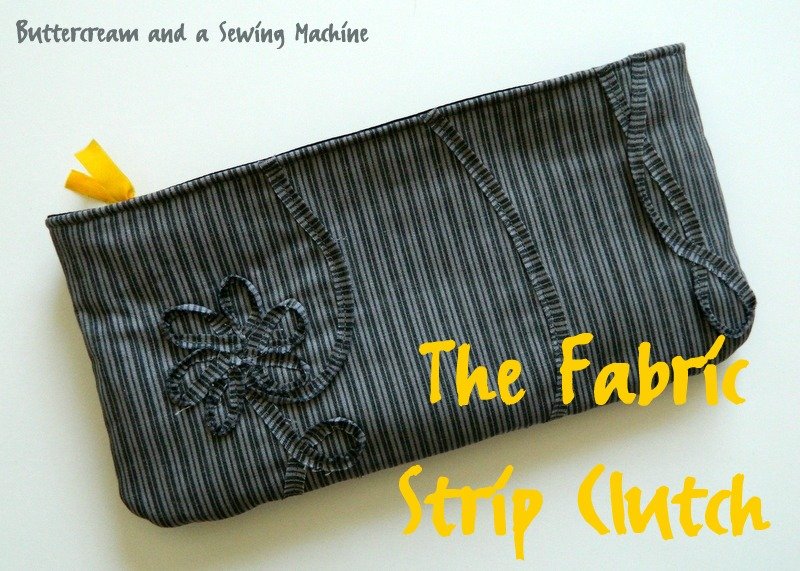 Fabric Strip Clutch Bag